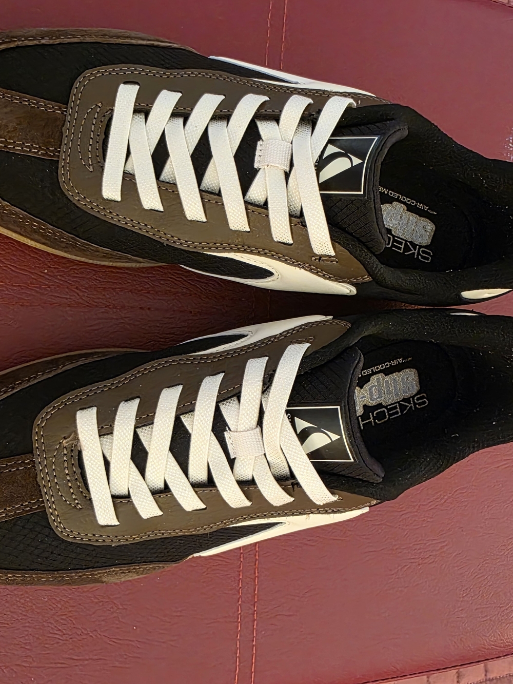 Skechers Brown Black and White Slip-in Retro Sneakers